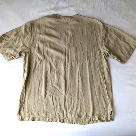 Neutral Minimalist Silk Tan Top Axis LA Women's Size Medium - Picture 4 of 7